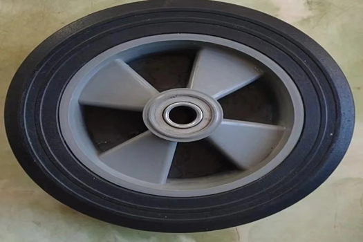 8*2.2膠粉輪工具車輪胎，橡膠實心輪靜音工業腳輪