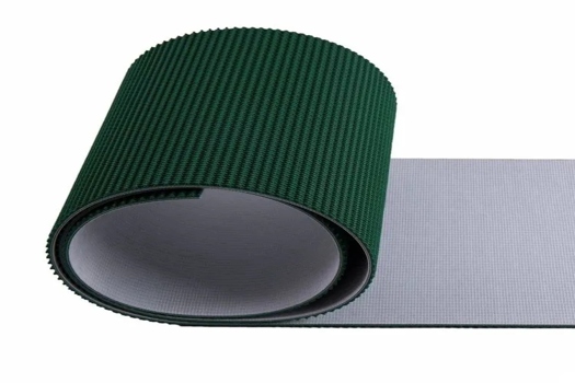 綠色PVC材質5mm厚流水線皮帶輸送帶爬坡帶，高效穩定運輸